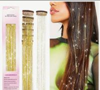 NEU Gold 6x Set Clip in Hair Tinsel Haarsträhnen zum Einklipsen Hessen - Gernsheim  Vorschau