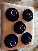 5 Kaffeetassen mit Unterteller in blau weiß Niedersachsen - Rhauderfehn Vorschau