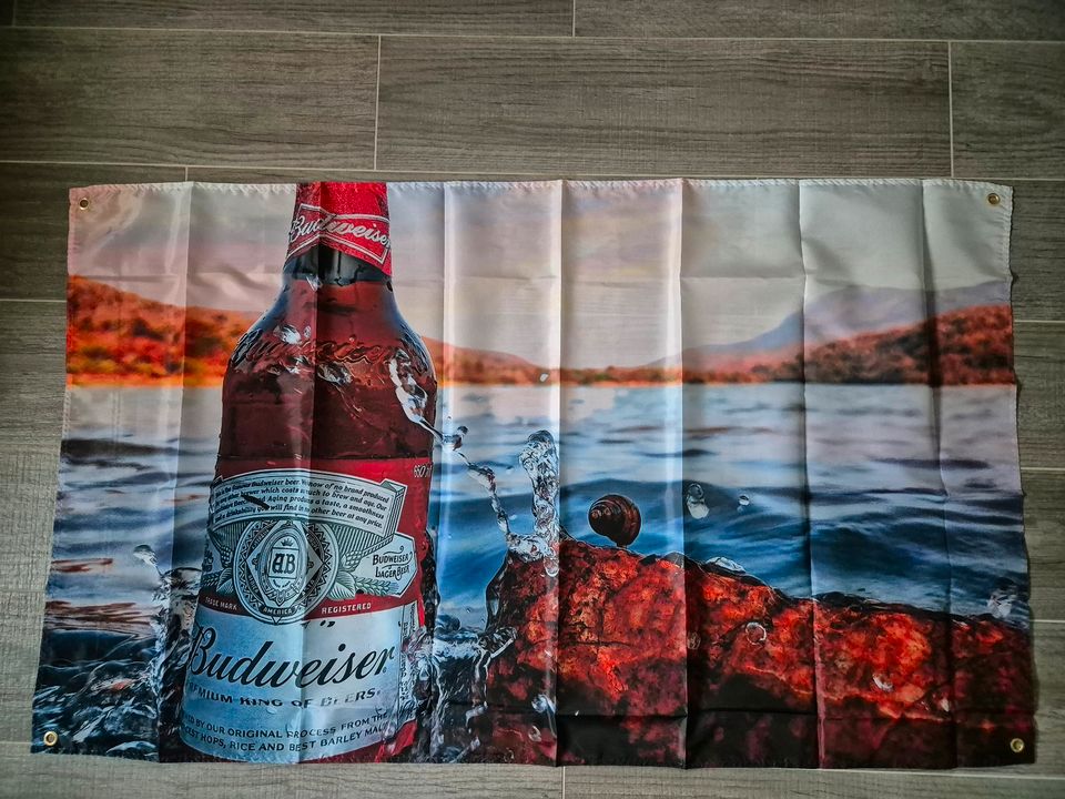 Budweiser Deko Fahne Fan Banner Fan Flagge ca. 90x150 cm in Stuttgart