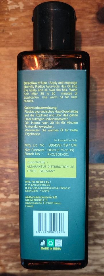 Radico Ayurvedic Hair Oil Haaröl Herbs Kräuter Haaröl Ayurveda in Hamburg