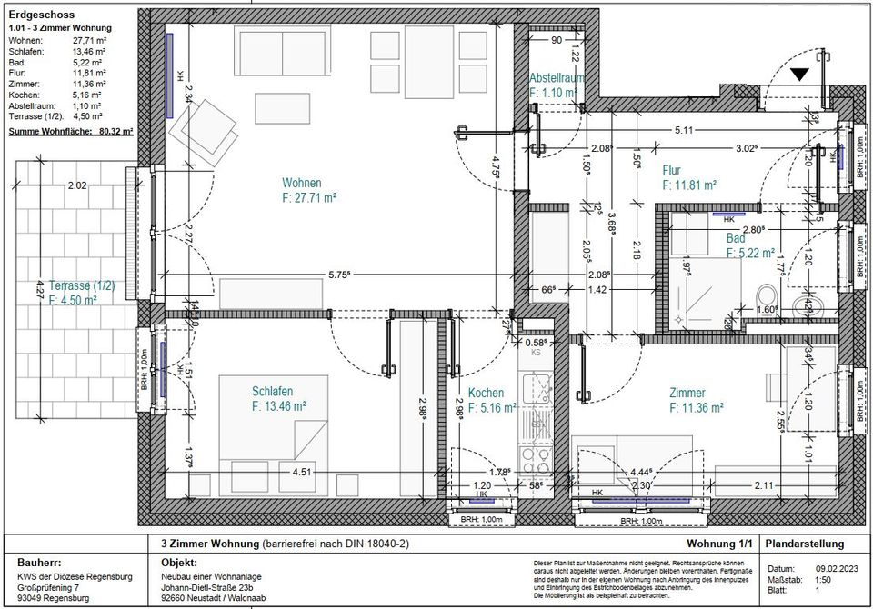 ERSTBEZUG 3-Zi-Wohnung, Seniorenwohnen Plus, Neustadt/Waldnaab in Neustadt a. d. Waldnaab