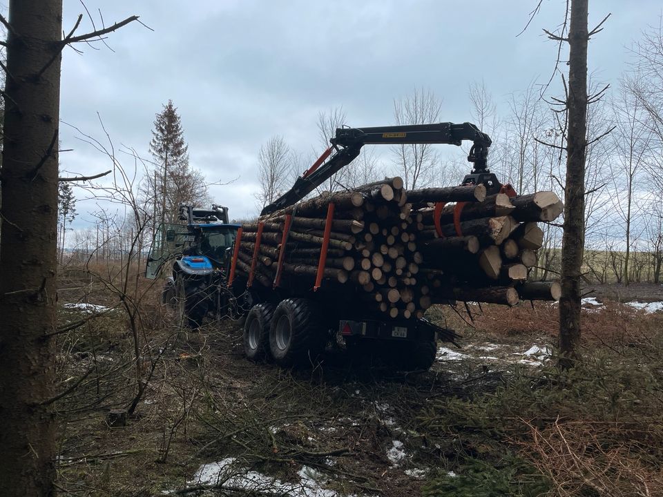 Holztransport##Holzbringung#Forstanhänger#Brennholz#Nutzholz in Pausa/Vogtland