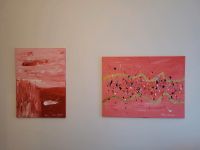 Acryl Auf Leinwand/ Rot, Pink, Rosa und bunte Farben/ mit Signatu Wandsbek - Hamburg Farmsen-Berne Vorschau
