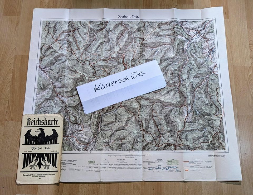 Alte Reichskarte  "Oberhof in Thüringen "  von 1924  -  1: 25 000 in Dresden