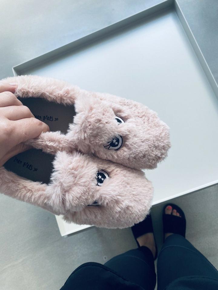 ZARA Plüsch Teddy Slipper Slip-On Sneaker rosa/rose Gr. 30 in Kemmern