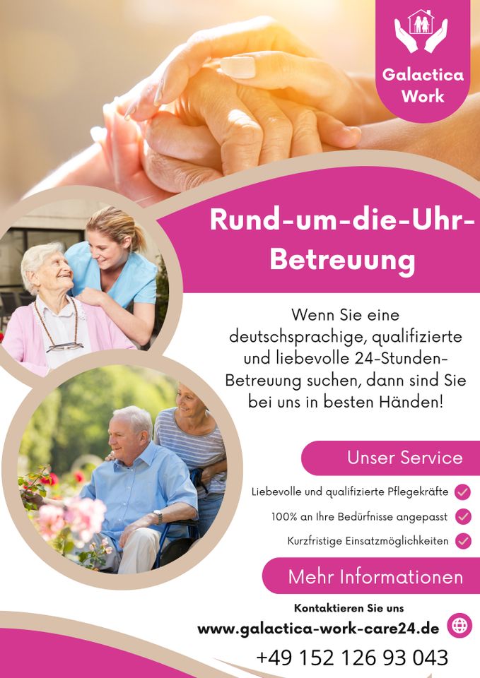 24-Stunden häusliche Pflege und Betreuung mit Liebe ❤️ in Karlsruhe