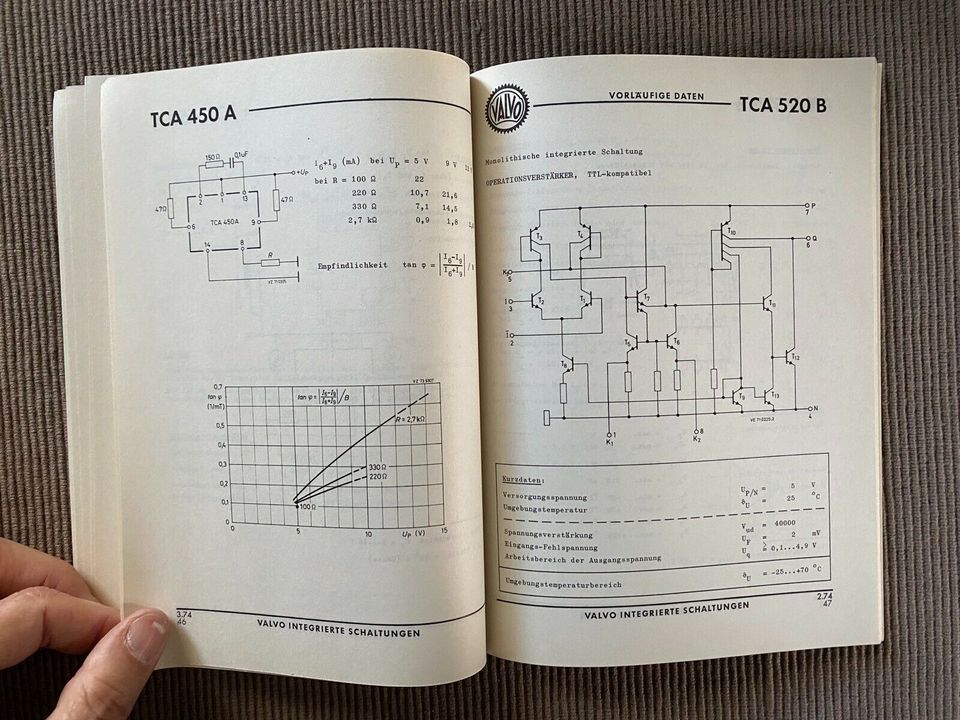 Valvo-Handbuch Integrierte Linear-Schaltungen Ergänzungen 1974 in Bremen