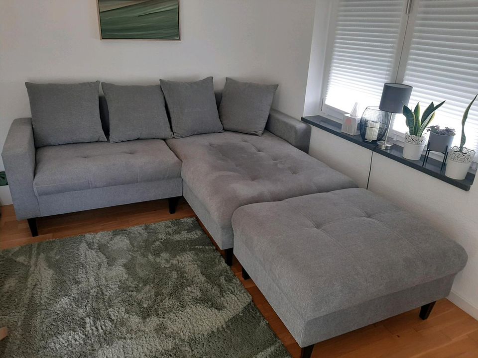 Couch/ Sofa/ Wohnlandschaft Boston grau in Wiesbaden