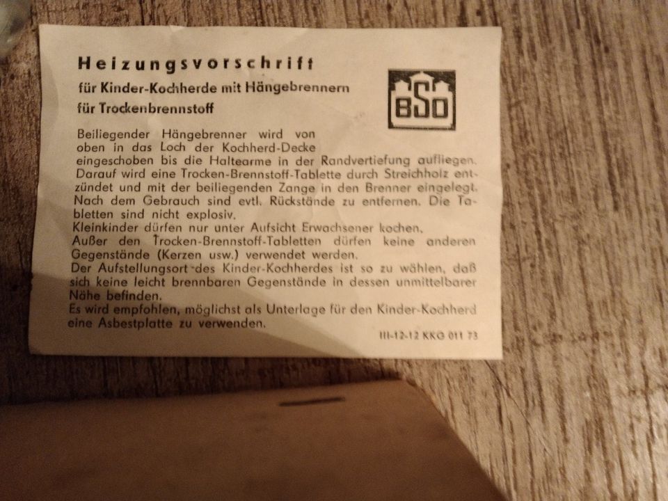 NEU Kinder efzet Herd Kinderküche Blech Küchenherd DDR Kochherd in Lengefeld