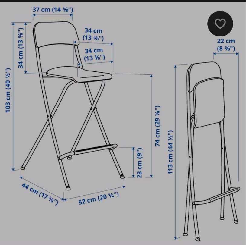 IKEA Barhocker Franklin - Hocker - weiß - wie neu in Rodewisch