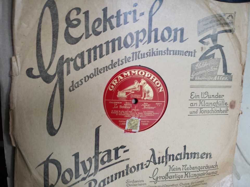 Alte GRAMMOPHON Schelllack-Platten PARLOPHON Schallplatten-Spiele in Pirna