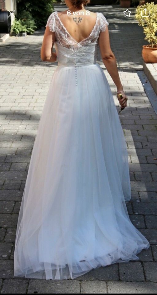 Brautkleid Softtüll mit Satinkorsage & Spitzentop in Rheinbach