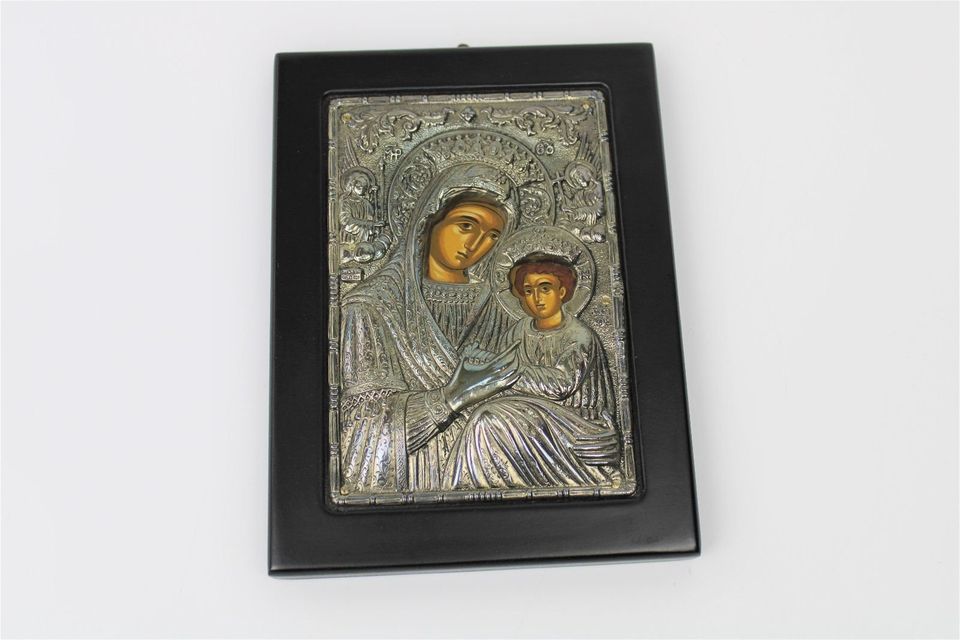 Byzantinische Ikone aus 950er Silber, Maria mit Christuskind in Fürth