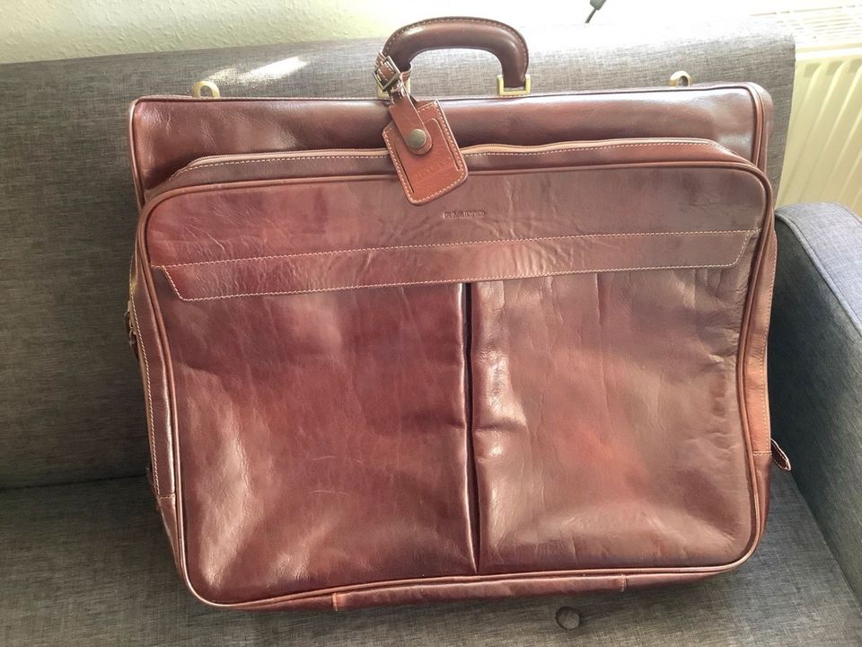 NEU Rialto Luxus Leder Anzugtasche Kleidersack Reisetasche braun in Leipzig