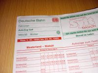 DB Deutsche Bahn Autozug Sylt Fahrplan Winter 1994 / 95 Hamburg-Nord - Hamburg Eppendorf Vorschau