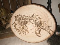 Wandbild Holz pyrografie Koi handgefertigt Fisch Karpfen Mandala Leipzig - Burghausen-Rückmarsdorf Vorschau