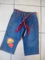 Neue Jeans Caprihose lange Shorts Vintage Bermudas Gürtel Gr 116 Baden-Württemberg - Malterdingen Vorschau