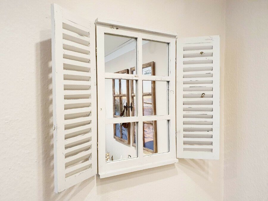 Shabby Chic Landhaus Spiegel "Fenster mit Sprossen" mit Türen NEU in Jever