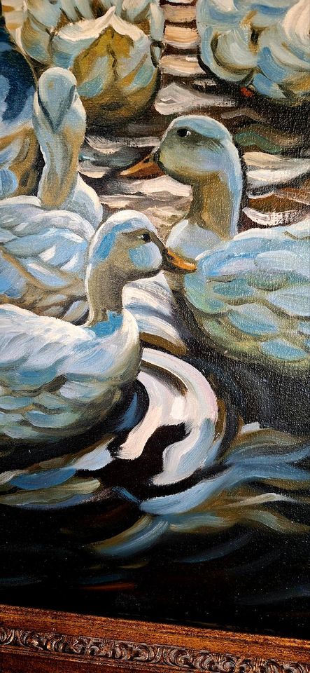 Antikes Ölgemälde "Enten" nach A.Koester in Ahlefeld-Bistensee