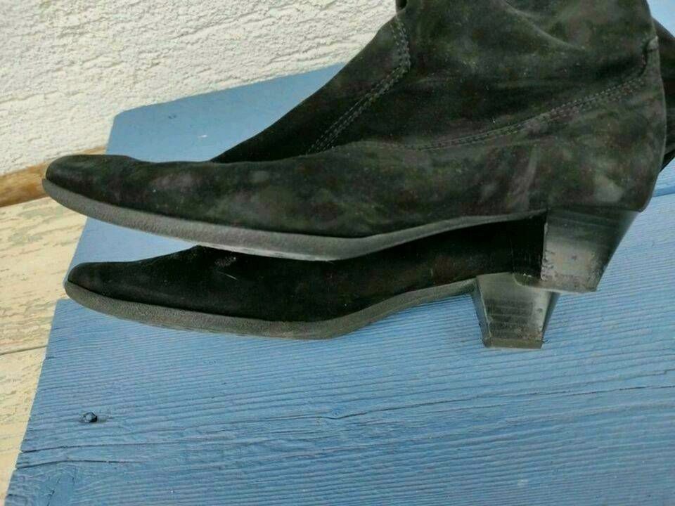 Peter Kaiser Leder Stiefel Echtleder Gr 40.5 schwarz veloursleder in Groß-Gerau