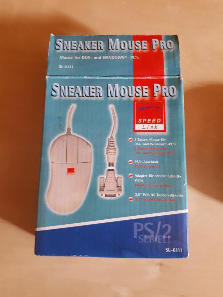Sneaker Mouse Pro Speed Link MS DOS PS/2 Maus Kugel Retro SL-6111 in Hamburg