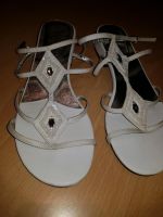 Sommerschuhe/Sandalen Gr. 38 weiß mit Straßsteinen, Pailetten Bayern - Marktoberdorf Vorschau