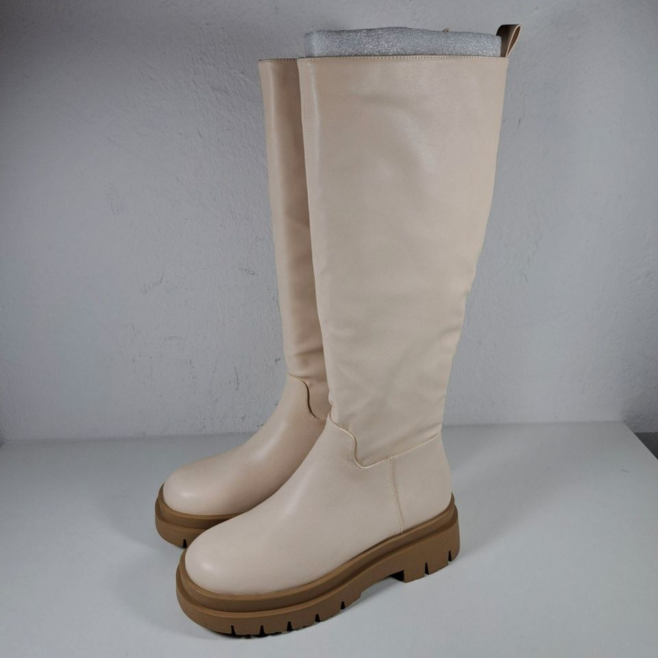 Rubi Stiefel Plateau Beige Hoch NEU Gr. 36 37 38 Vegan in Minden