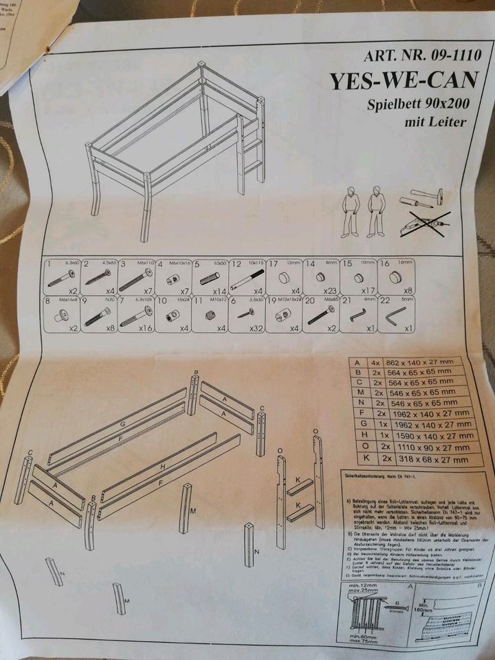 Hochbett/Spielbett  Yes-we-can (massiv) in Liebenau