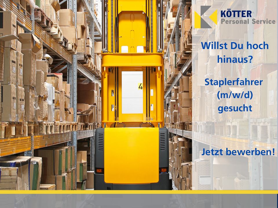 Staplerfahrer (m/w/d) in Hagen ab 14,50€/Std. in Hagen