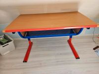 Schreibtisch, höhenverstellbar, Kinder,  blau/rot/Holz Niedersachsen - Handeloh Vorschau