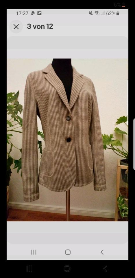 Jacke Blazer 100% Schur wolle René Lezard Breuninger Beige Zara in Leipzig