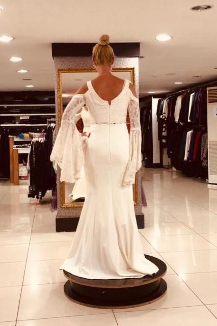 Wunderschönes Brautkleid Neu M 36 38 ivory Spitze Glitzer in Königsbrunn