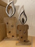 2-teiliger Aufsteller Kerze mit Holz Sockel und silberner Flamme Thüringen - Uder Vorschau