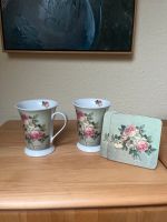 2 Kaffeebecher mit Untersetzer Pimpernell English Rose Sachsen-Anhalt - Barleben Vorschau