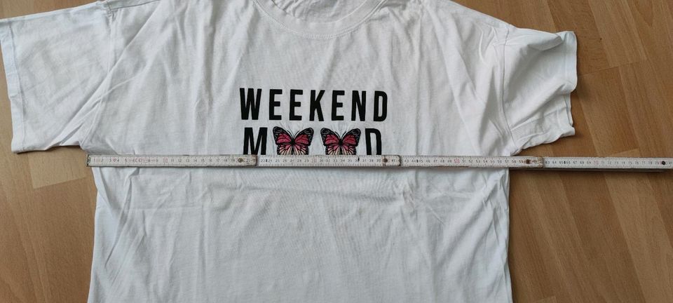 T-Shirt weiß Weekend mood Größe XL clockhouse neuwertig in Steinfurt