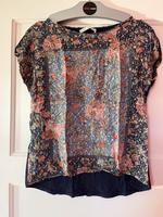 Promod T-Shirt Blau mit Blumen Bayern - Forchheim Vorschau