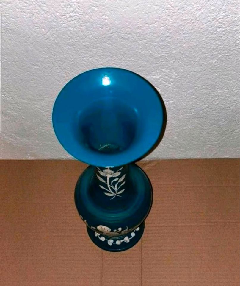 Stalwart Vase blau 36,5cm/h, Handbemalt, Handmade India, in Leipzig