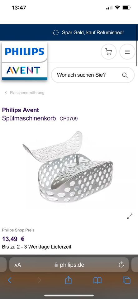 Philips Avent Spülmaschinenkorb in Mogendorf