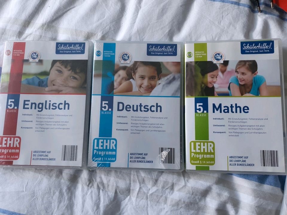 Lernsoftware CDs 5. Klasse Deutsch,  Mathe, Englisch in Ransbach-Baumbach