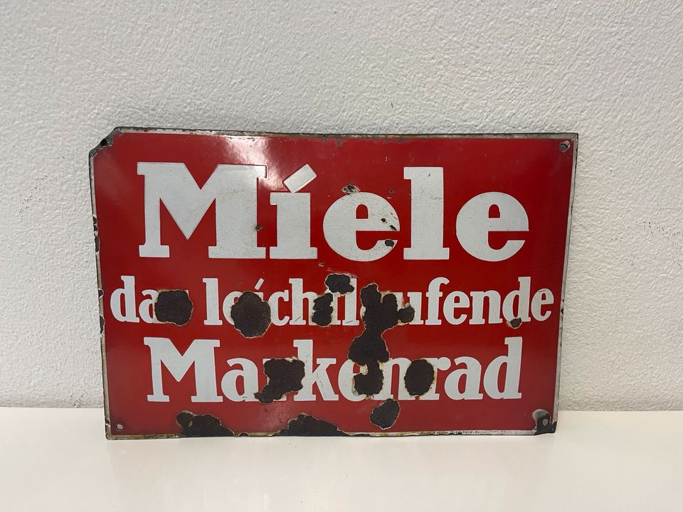 Scheunenfund Miele Markenrad-altes Schild-TOP in Augsburg