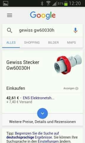 Starkstrom Steckdose Gewiss und Stecker mit 10m langen Kabel!NEU! in Göppingen