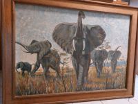 Ölbild Elefanten mit Holzrahmen Hessen - Twistetal Vorschau