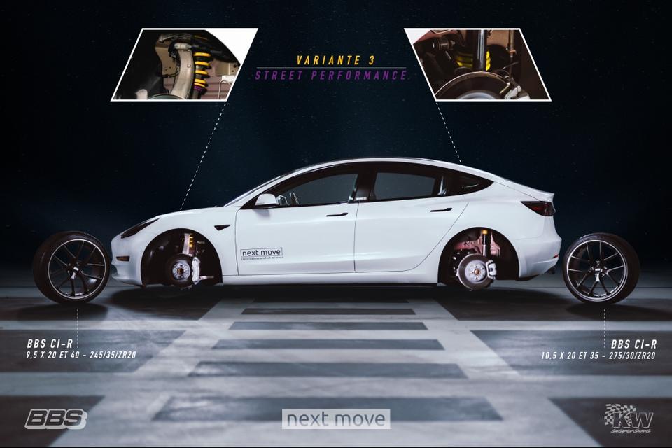 KW Gewindefahrwerk V3 für Tesla Model 3 inkl. Performance + AWD in Freital