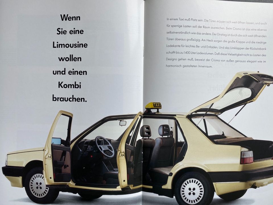 Prospekt Fiat Croma Taxi von 03/1988 in Mettmann