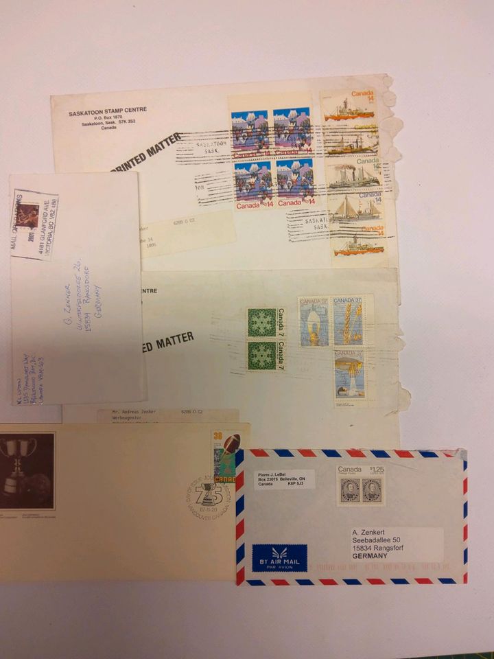 Briefmarken USA, Kanada, Bedarfspost, tolle Frankaturen, Dollar in Rangsdorf