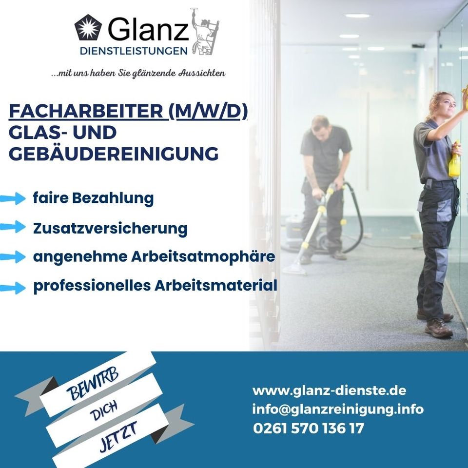 Facharbeiter (m/w/d) Glas- und Gebäudereinigung in Koblenz