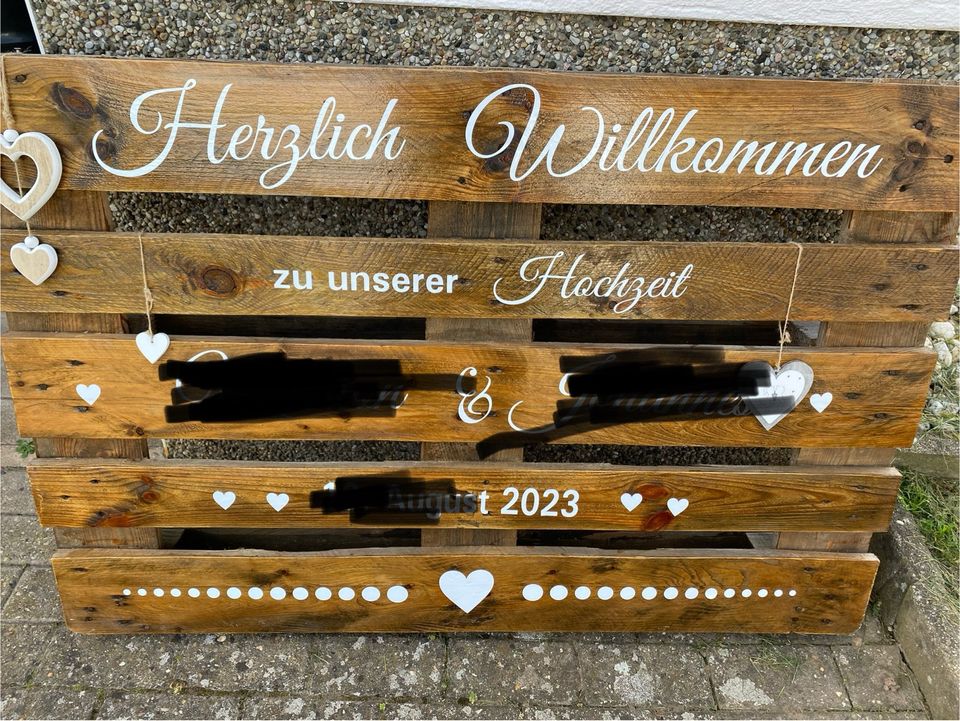 Willkommensschild Hochzeit in Losheim am See