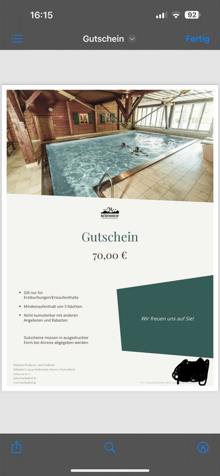 Gutschein Bodenmais Böhmhof Hotel Urlaub Wellness in Zwiesel