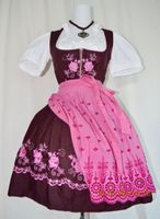 Vintage Dirndl GR S 36 braun-pink Stickerei + Schürze Thüringen - Themar Vorschau