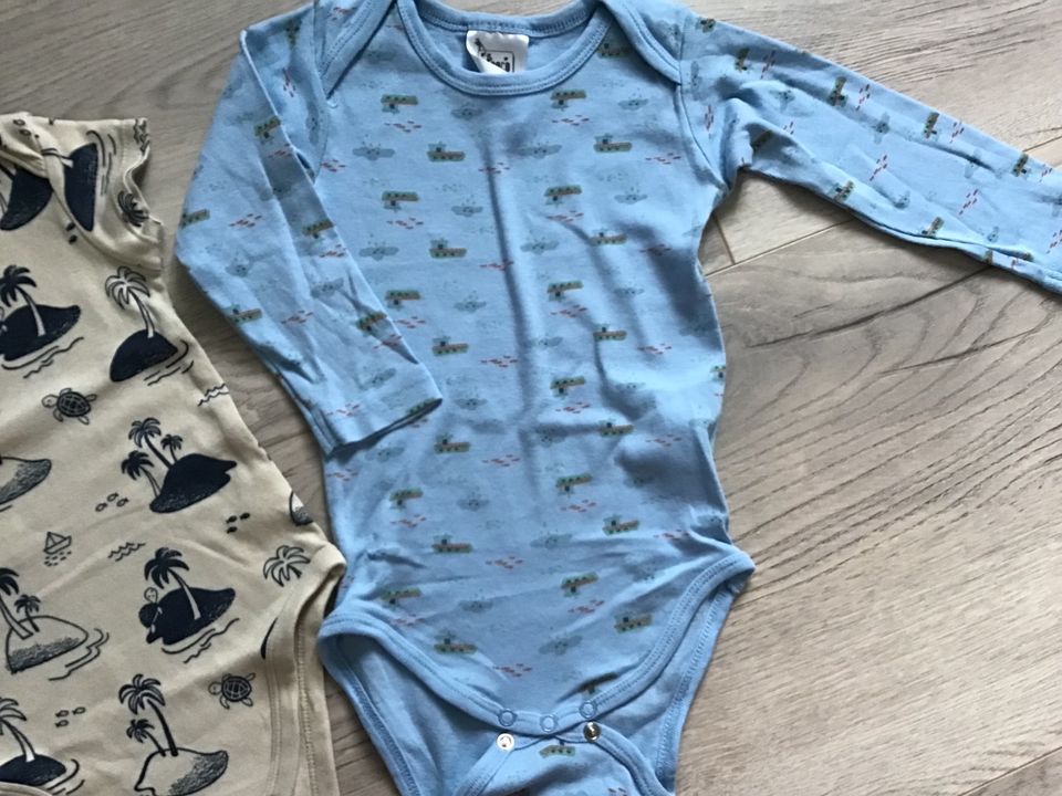 Baby Body Set Kurzarm Langarm maritim beige blau grau Gr 86 92 in Hiddenhausen